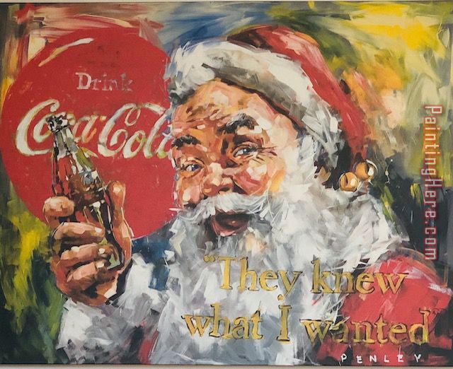 Santa Claus Coca-cola painting - Leroy Neiman Santa Claus Coca-cola art painting